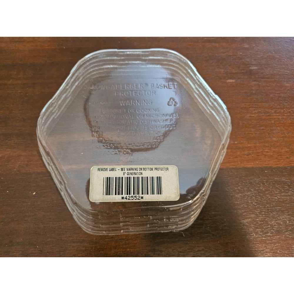 Longaberger Plastic Protector Generations Basket 8 Inch Clear Round 42552